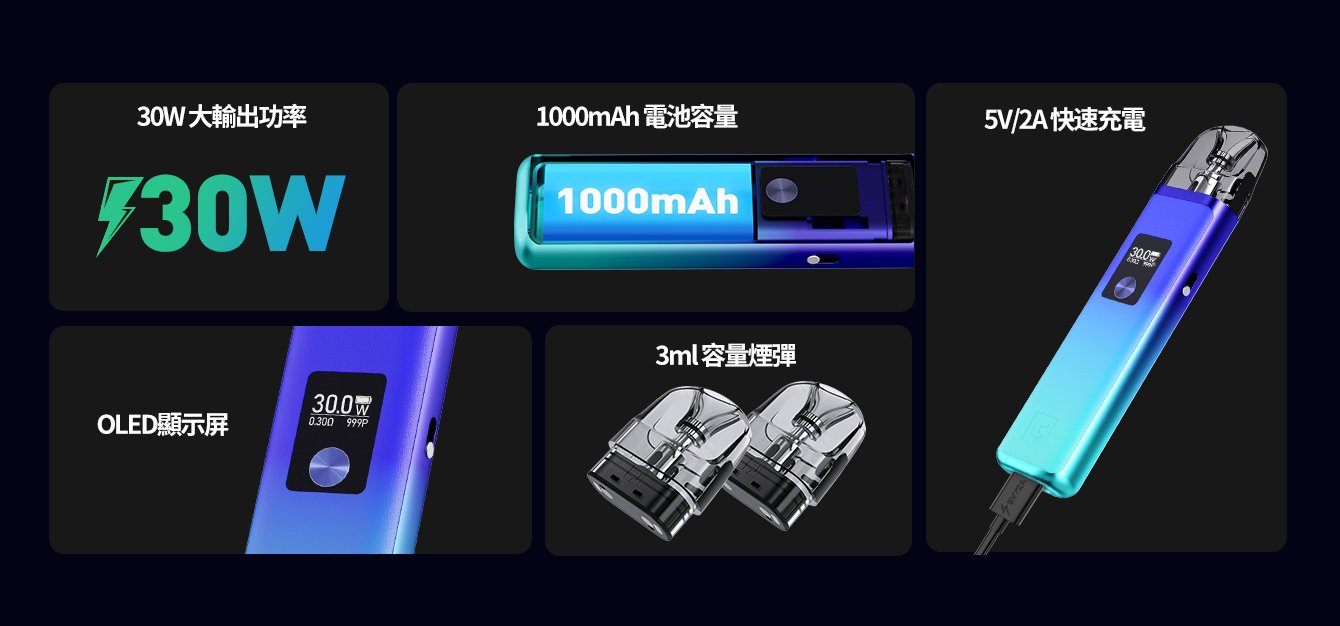 正版eequit電子煙主機套裝 |eq x系列櫻花粉|eq空煙彈替換倉 1000mah 30w 大小煙媲美 voopoo oxva主機 (複製)